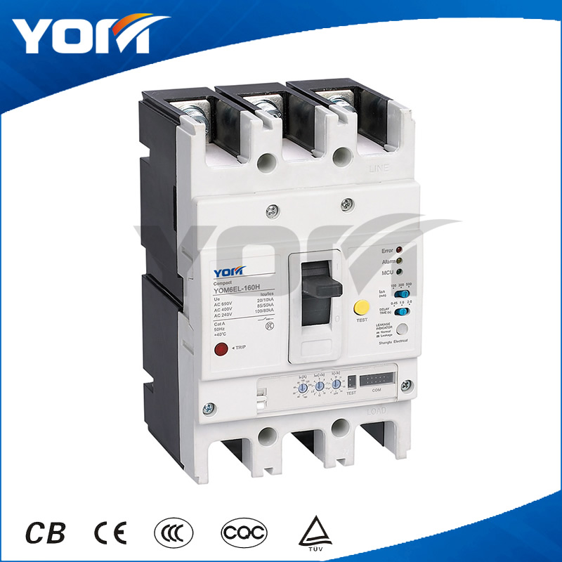 YOM6EL Series Moulded-case Residual-current Circuit Breaker of Intelligent Electronic Adjustable
